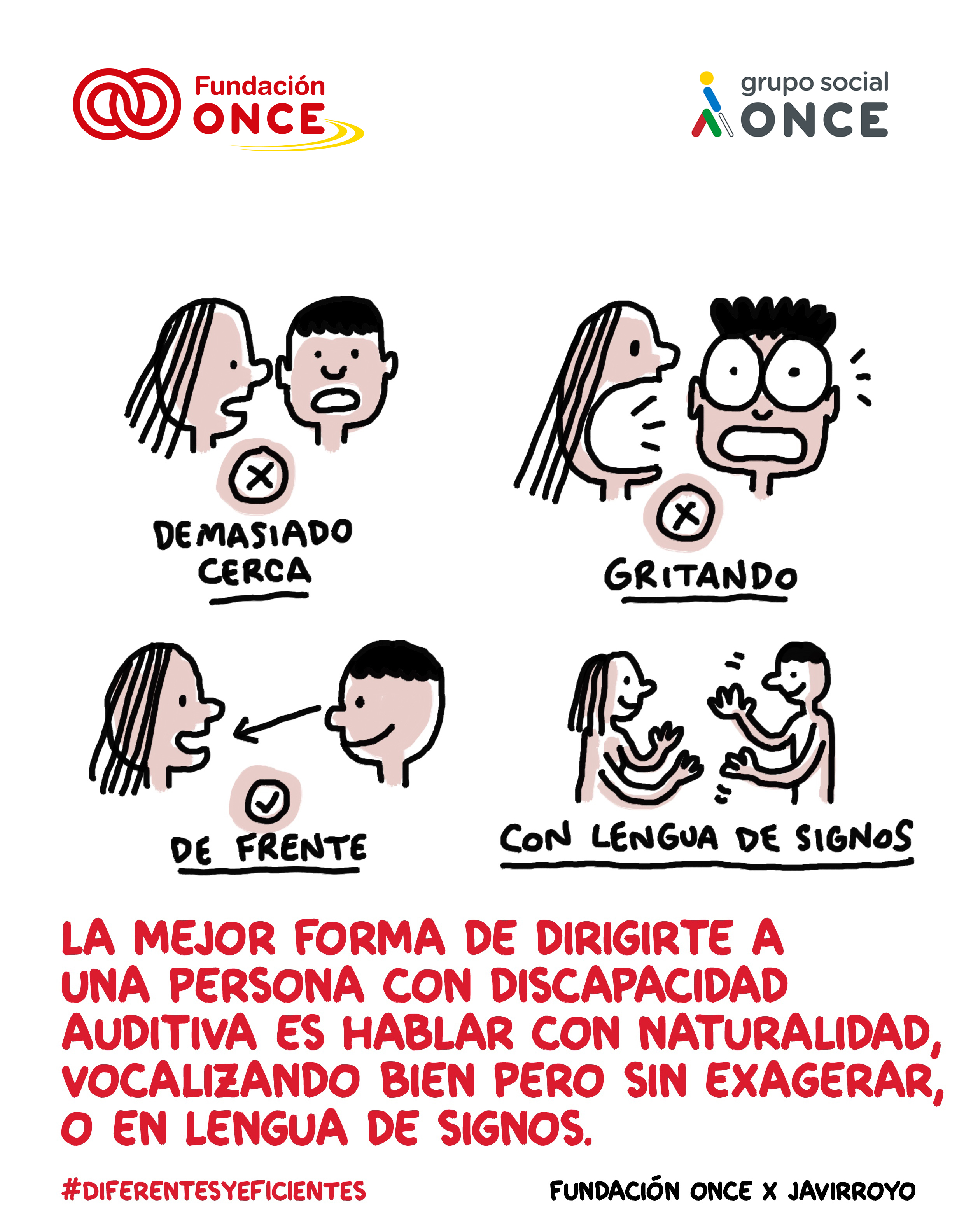 Viñeta La mejor forma de dirigirte a una persona con discapacidad.