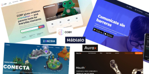 Composición con imagenes representativas de las cuatro startups