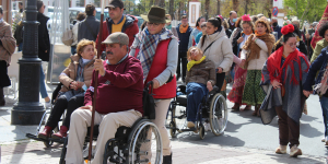 Foto de los peregrinos con discapacidad en una edición anterior