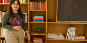 Foto estudiante becada en Aragón