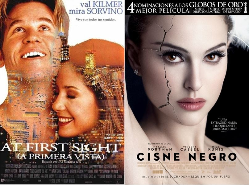 Carteles de las películas 'A primera vista' y 'El cisne negro'