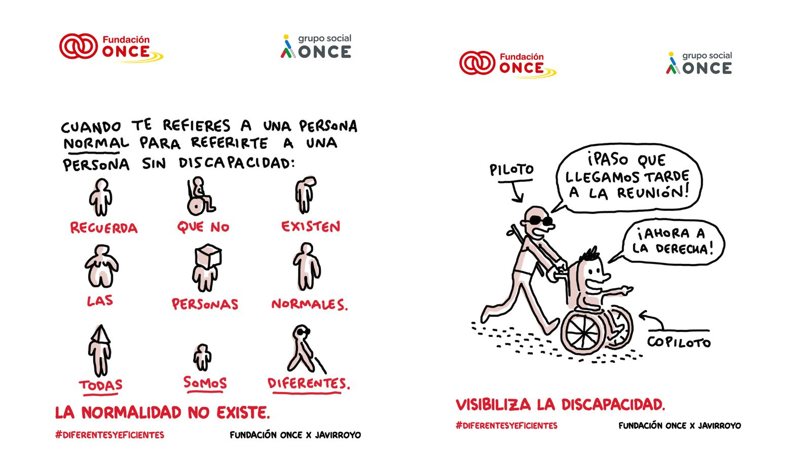 Imagen de dos de las viñetas de la Campaña