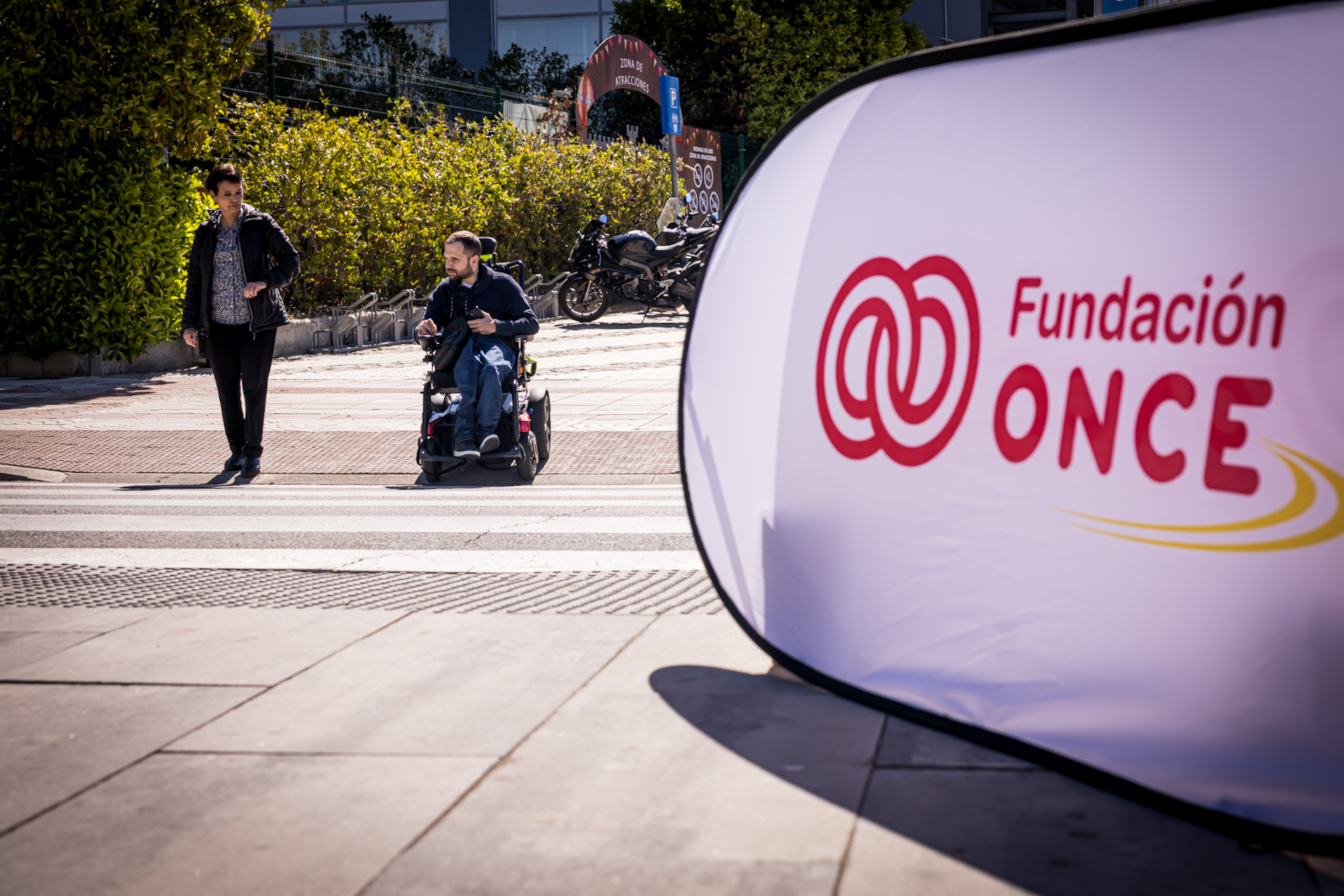 Foto de la prueba del proyecto en el paso de peatones de Las Rozas