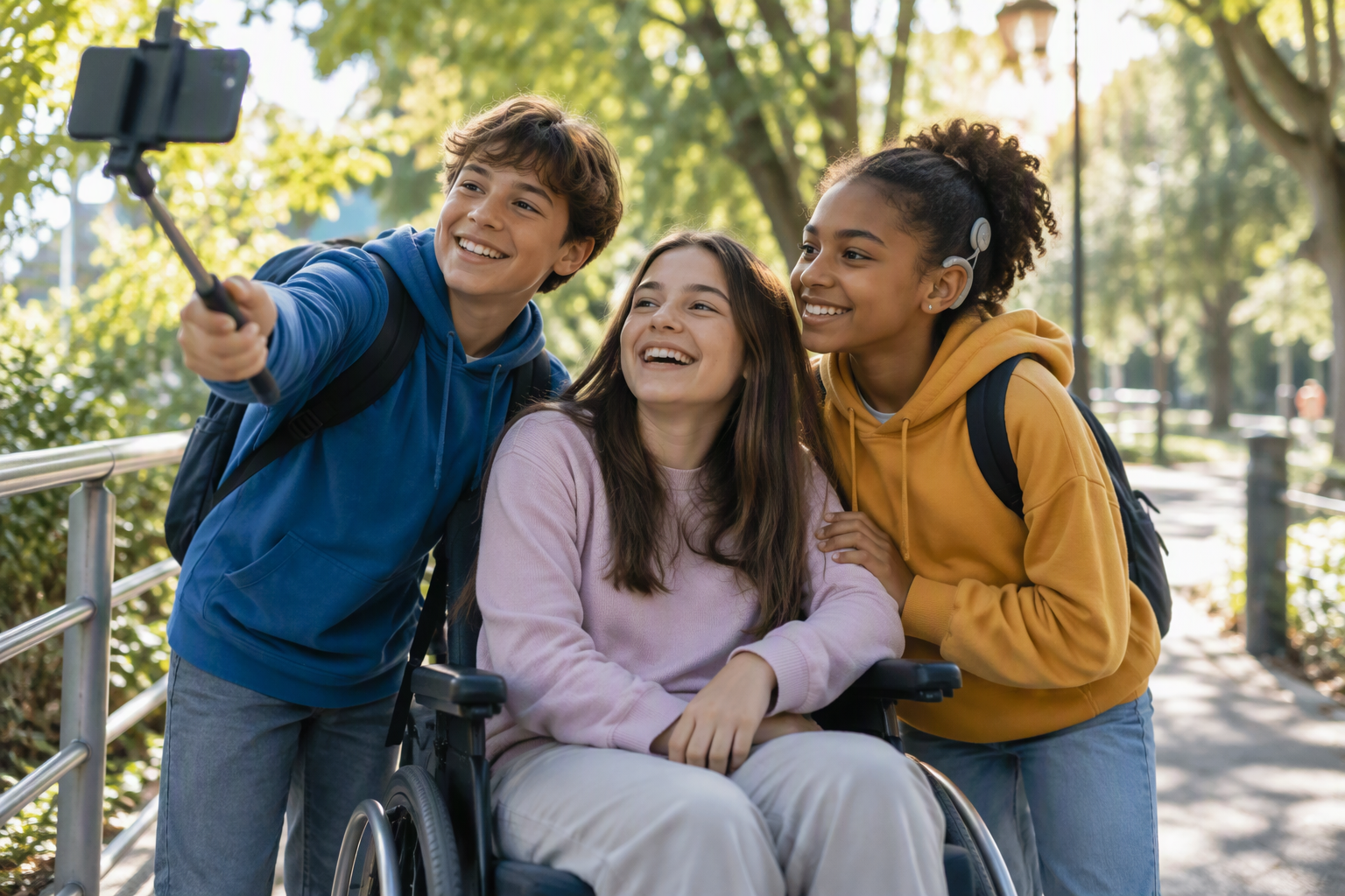 Imagen creada con IA de jóvenes con discapacidad