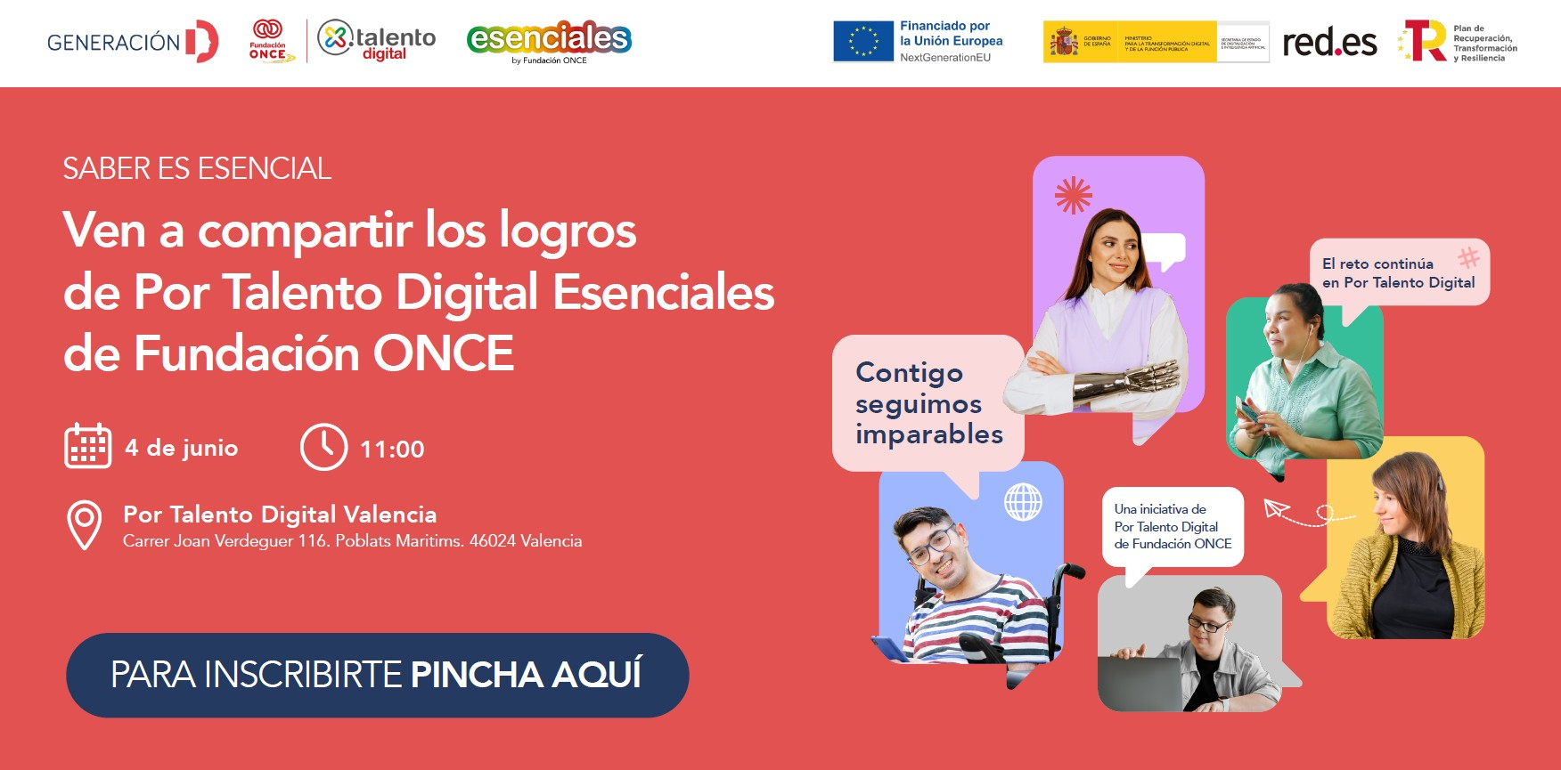 Imagen de la invitación a la presentación de Por Talento Digital en Valencia