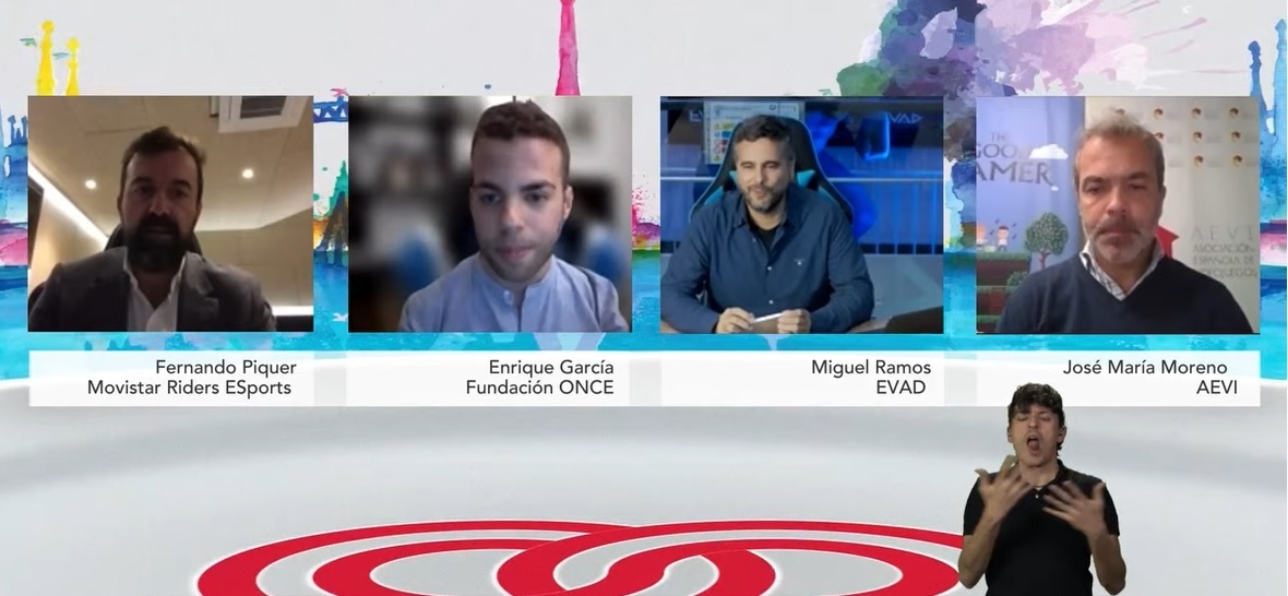Captura de pantalla de los asistentes a la Mesa de Videojuegos Accesibles