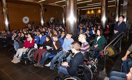 Universitarios con discapacidad en un evento celebrado el pasado mes de diciembre en Madrid
