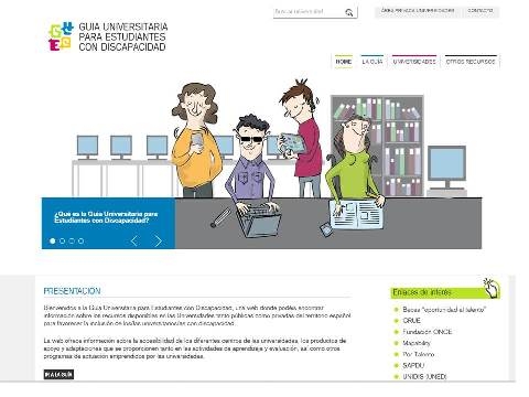 Imagen de la web de la Guía Universitaria de Fundación ONCE