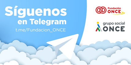 Cartela anunciando que Fundación ONCE está en Telegram