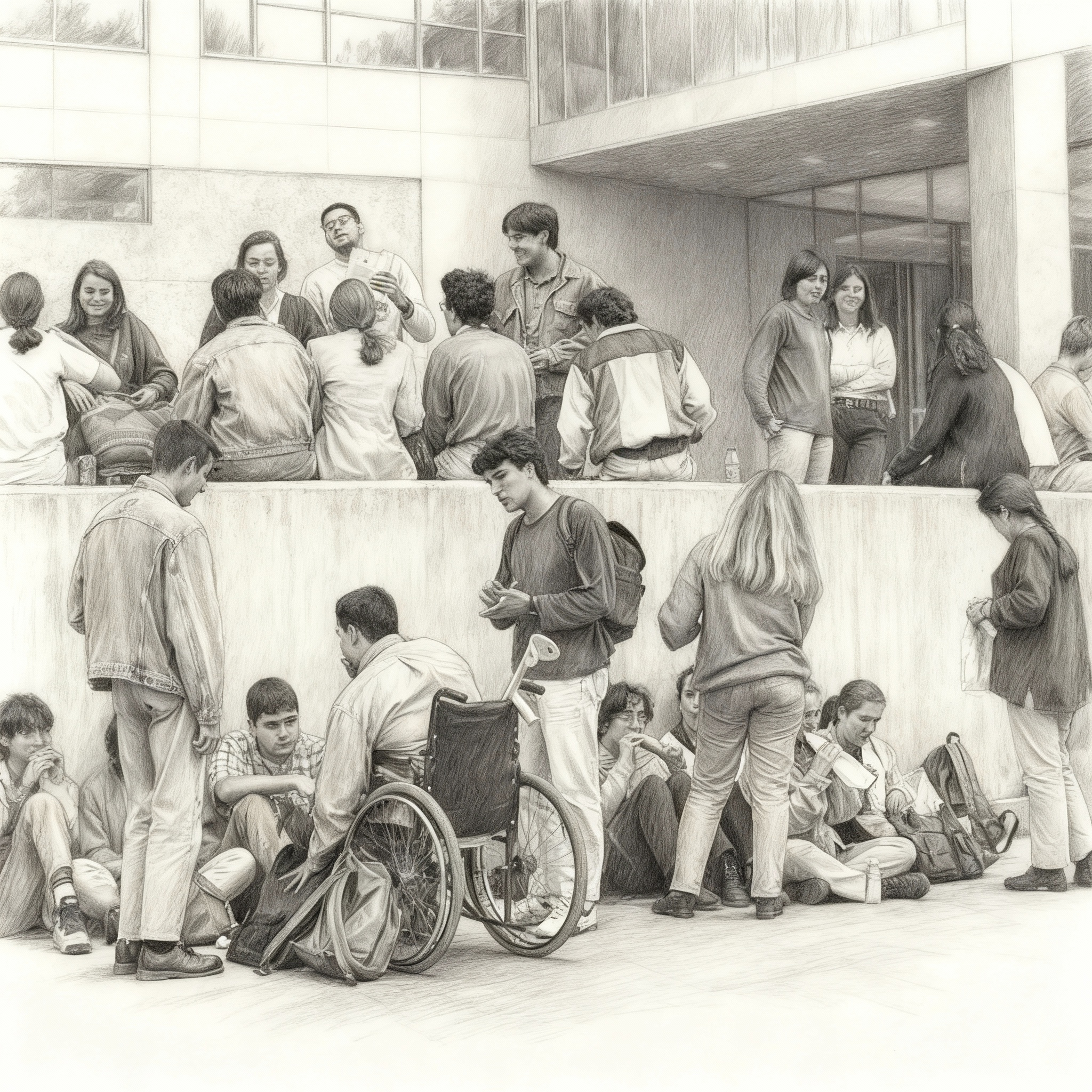 Foto de universitarios generada con IA