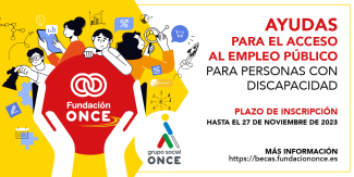 Imagen de la creatividad sobre la convocatoria de ayudas de Fundación ONCE