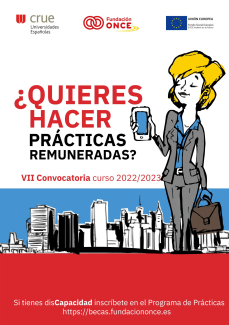 Cartel de la Convocatoria de Becas Crue de Fundación ONCE