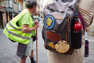 Foto de un peregrino en el Camino de Santiago