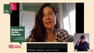 Captura de pantalla de la intervención de Alejandra Cortés