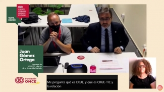 Captura de pantalla durante la intervención del rector Juan Gómez