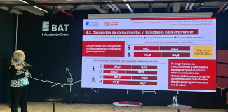 Foto de la presentación del estudio en el Congreso de Emprendimiento y Discapacidad