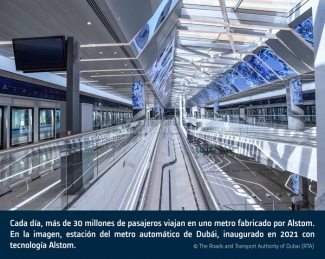 Imagen de una estación del metro automático de Dubai