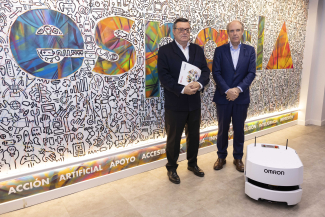 Fotografía en el acto de presentación del acuerdo en Fundación ONCE