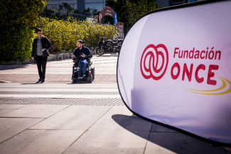 Foto de la prueba del proyecto en el paso de peatones de Las Rozas