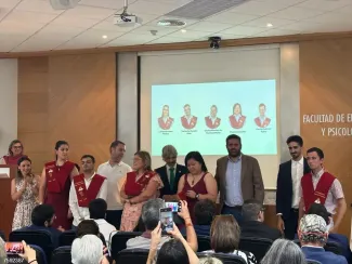 Foto del acto de graduación en la UEx