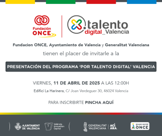 Imagen de la invitación a la presentación de Por Talento Digital en Valencia
