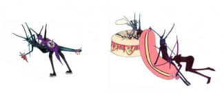 Imagen de los dos dibujos de la artista expuestos en la Bienal de Arte de Fundación ONCE