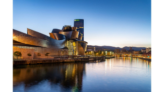 Fotografía de paronámica nocturna de Bilbado