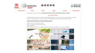 Imagen de la pantalla de acceso a los cursos