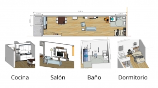 Imagen de los planos de la casa accesible