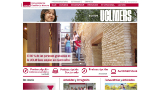 Pantallazo de la web de la Universidad de Castilla-La Mancha