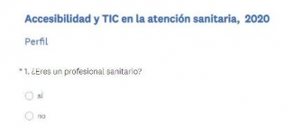 Pantallazo de la primera página de la encuesta