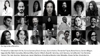 Collage de fotos en blanco y negro de los mentores