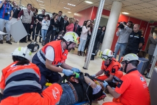 Foto de un momento del simulacro