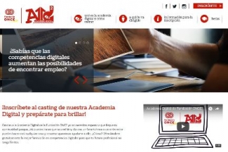 Pantallazo de la home de la web de la academia