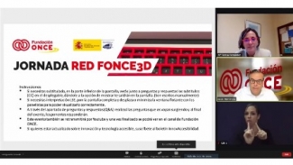 pantallazo de un momento de la presentación del webinar de Fundación ONCE