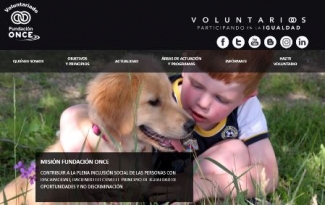 Pantallazo de la web de voluntariado de Fundación ONCE