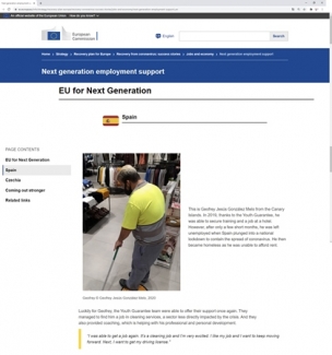 pantallazo de la web de la unión Europea